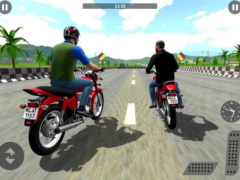 Indian Bike Driving 3D Story Mod गेमप्ले स्क्रीनशॉट - रॉयल एनफील्ड बाइक भारतीय सड़क पर