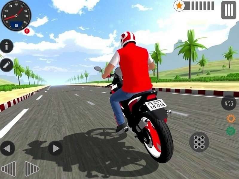 Indian Bike Driving 3D Gameplay Screenshot - भारतीय सड़क पर बाइक चलाते हुए