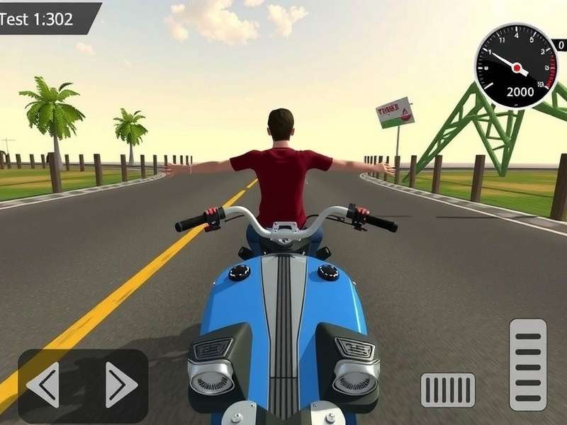 Indian Bike Driving 3D gameplay screenshot showing motorcycle in Indian traffic
