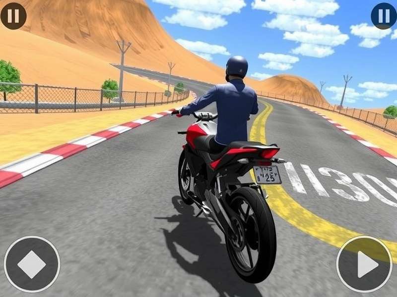 Indian Bike Driving 3D gameplay screenshot showing detailed bike and Indian city traffic