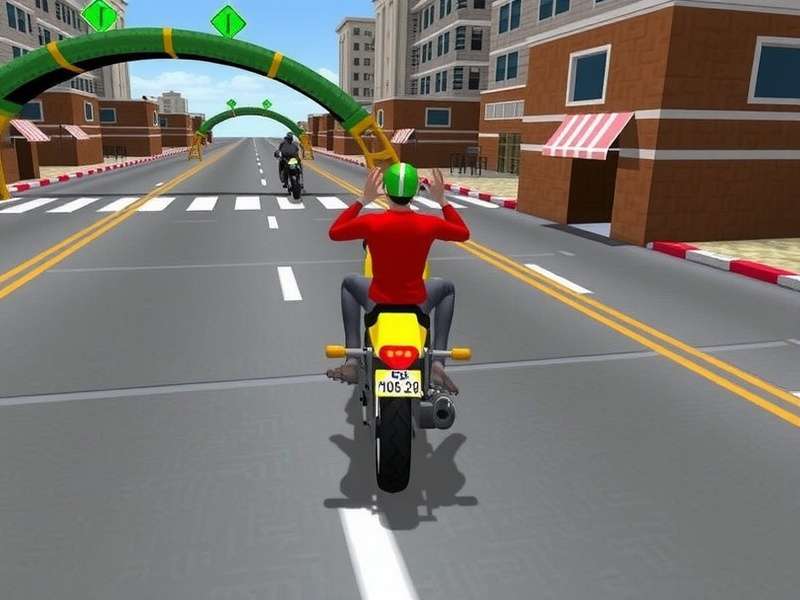 Indian Bike Driving 3D gameplay screenshot showing a bike in Indian city traffic