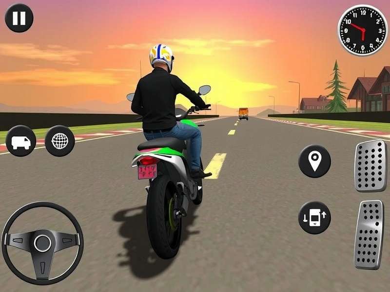 Indian Bike Driving 3D gameplay screenshot showing realistic bike physics