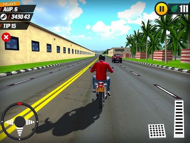 Indian Bike Driving 3D Gameplay Screenshot - Bike riding through Indian city
