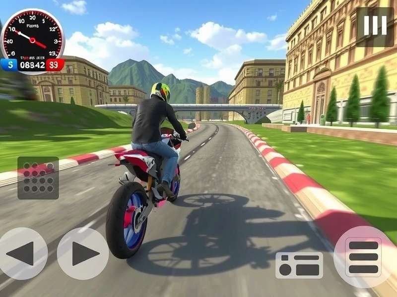 Indian Bike Driving 3D gameplay screenshot showing a biker in city traffic