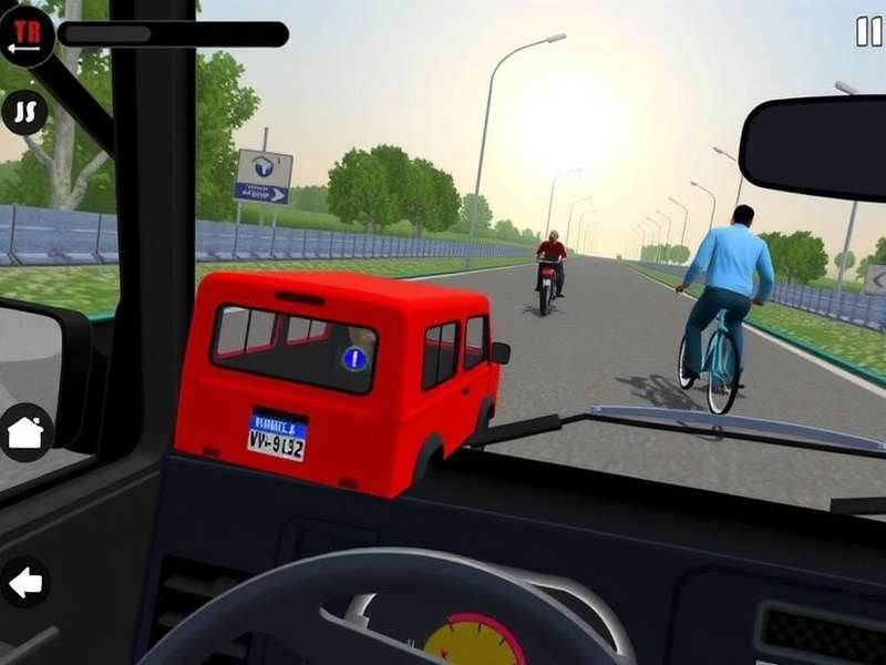 Indian Bike Driving 3D gameplay scene showing a motorcycle in typical Indian traffic