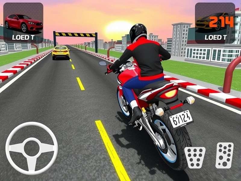 Indian Bike Driving 3D Game Free Play Screenshot showing realistic bike on Indian road