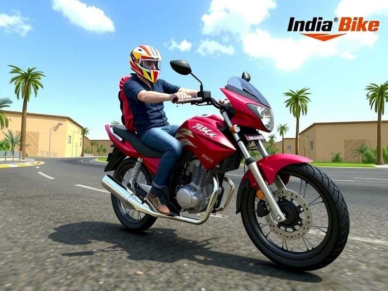 Indian Bike Driving 3D Gameplay Screenshot showing a bike in crowded Indian street