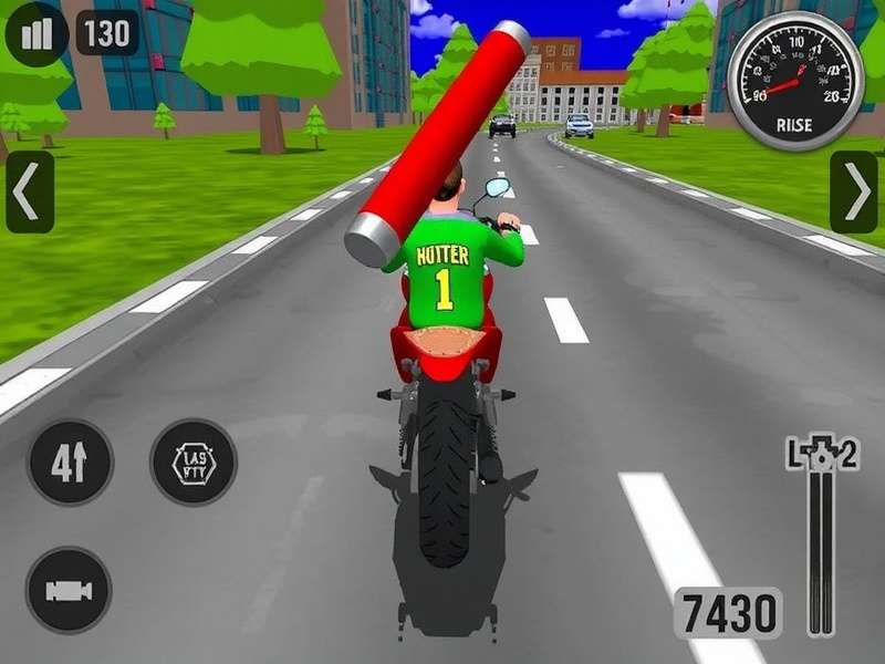 Indian Bike Driving 3D gameplay screenshot showing a bike on a busy street
