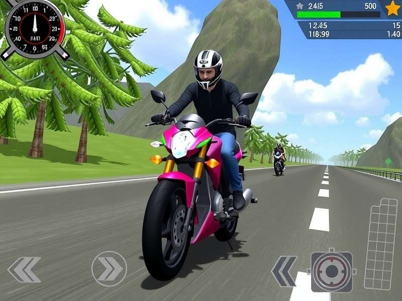 Indian Bike Driving 3D Gameplay Screenshot showing bike on crowded Indian street