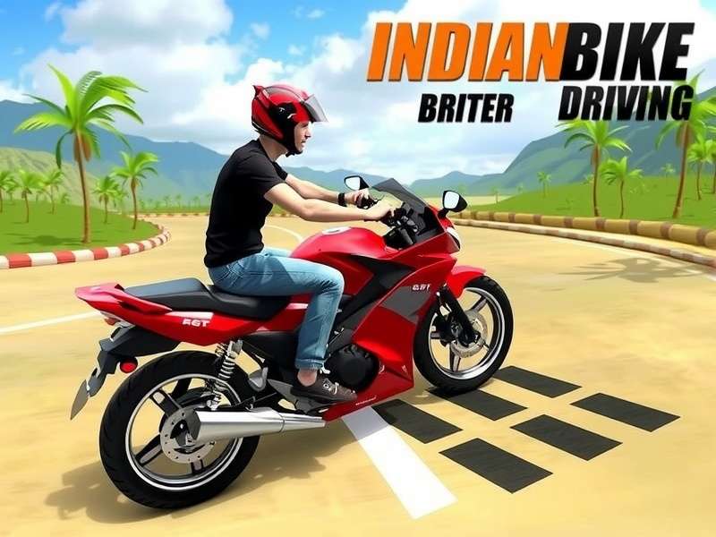 Indian Bike Driving 3D PC Game Screenshot showing realistic Indian traffic