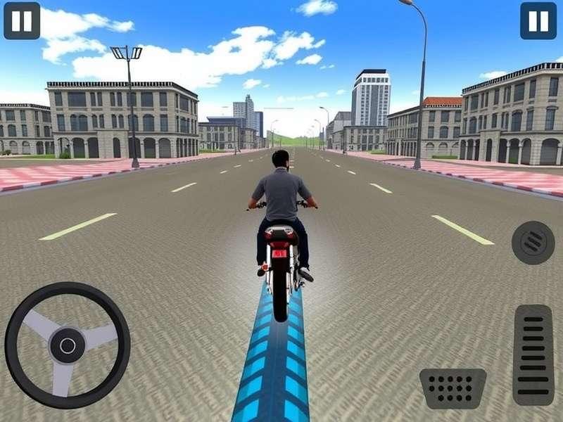 Indian Bike Driving 3D gameplay screenshot showing a bike on busy street