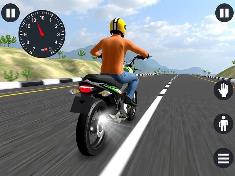 Indian Bike Driving 3D Gameplay Screenshot showing bike riding in Indian city