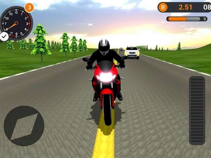 Indian Bike Driving 3D game screenshot showing bike racing on Indian roads with traffic and scenic background