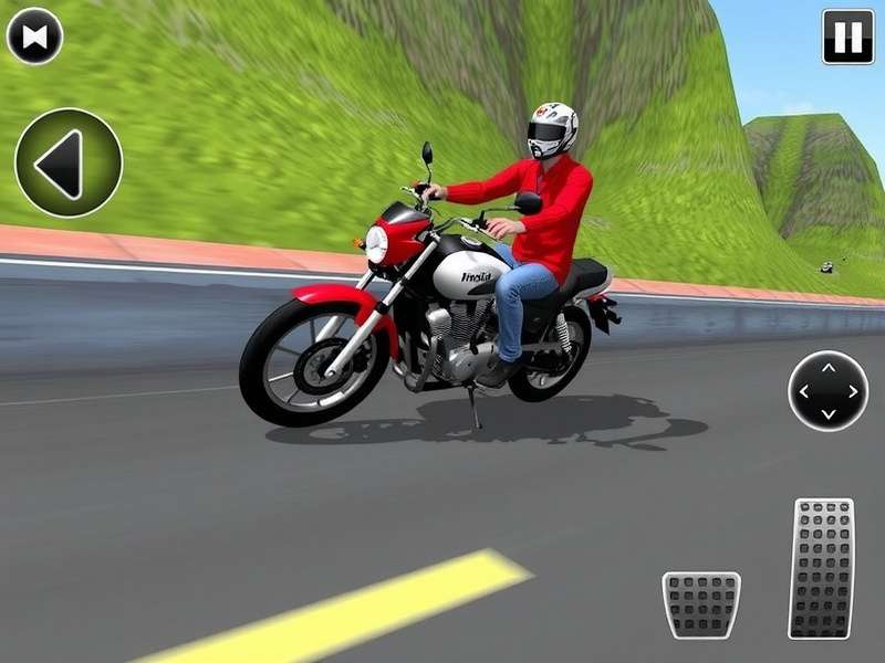 Indian Bike Driving 3D gameplay screenshot showing a bike on a busy Indian road with traffic and buildings