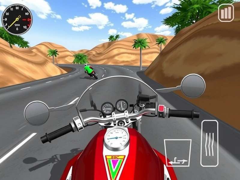 Indian Bike Driving 3D gameplay screenshot showing realistic Indian traffic and bike handling