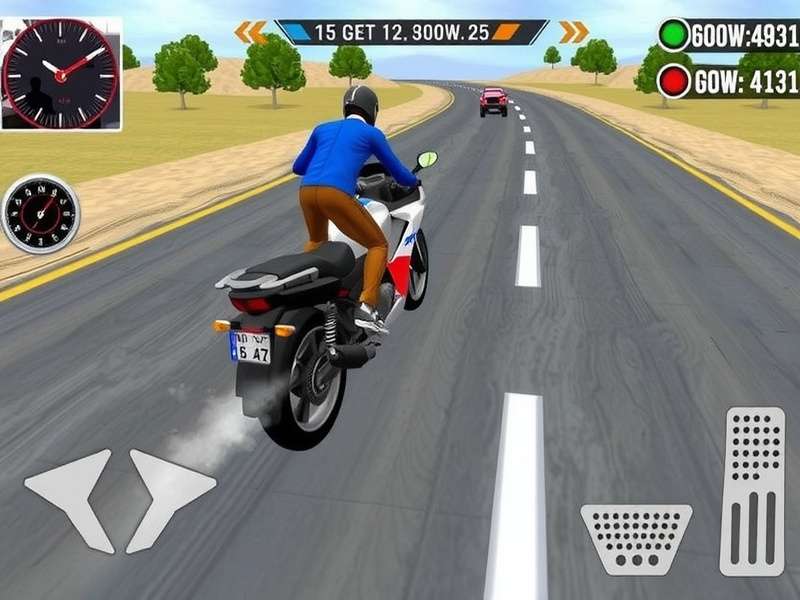 Indian Bike Driving 3D gameplay screenshot showing a bike on a bustling Indian city road