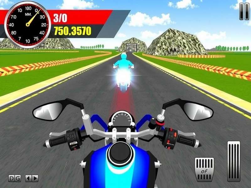 Indian Bike Driving 3D gameplay screenshot showing a bike on a scenic Indian road