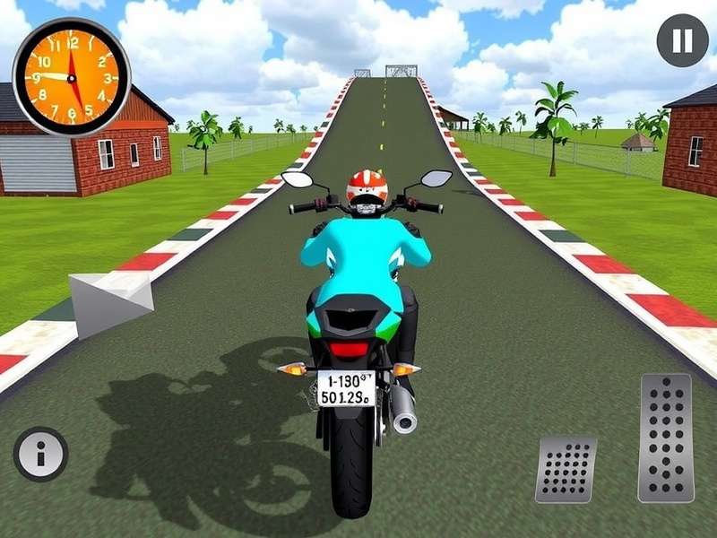 Indian Bike Driving 3D gameplay screenshot showing open world biking in Indian environment
