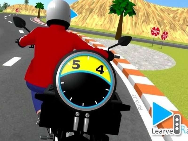 Indian Bike Driving 3D gameplay showing a biker on a highway with Indian scenery