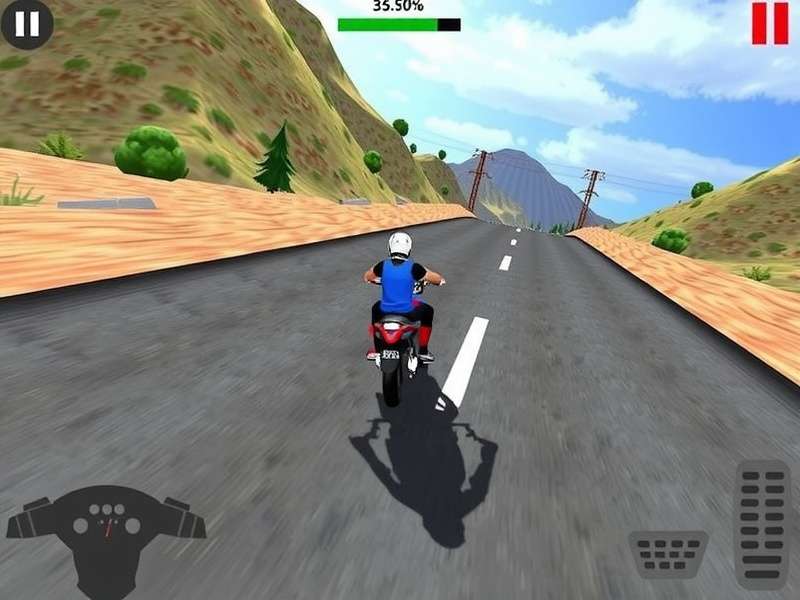 Indian Bike Driving 3D gameplay screenshot showing bike riding on Indian highway with traffic