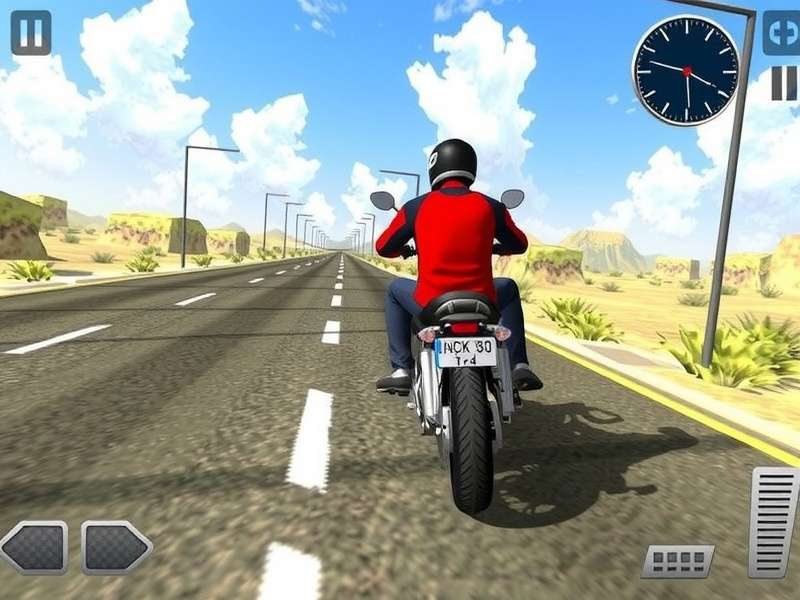 Indian Bike Driving 3D gameplay screenshot showing bike riding on Indian city roads with traffic